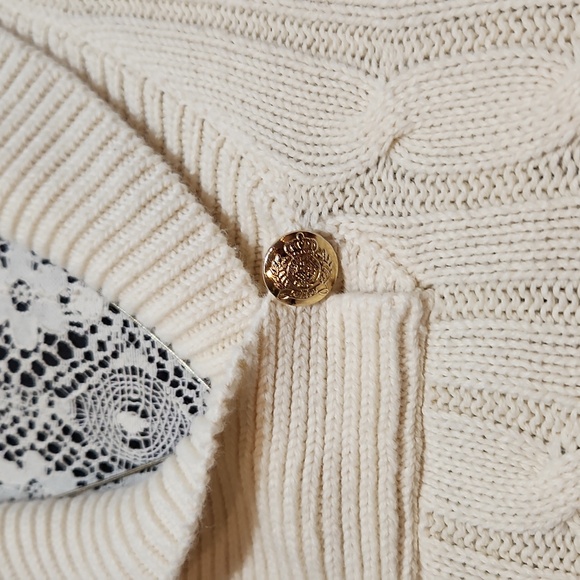 Chaps cream cable knit longsleeves sweater - Picture 2 of 7